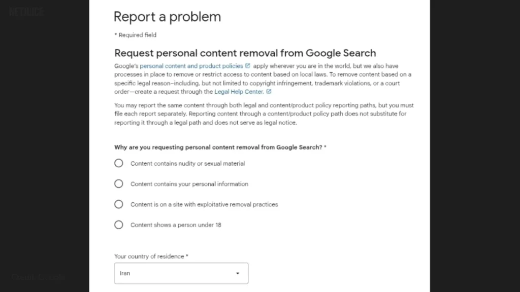 حذف دستی اطلاعات از گوگل